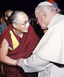 Paus Johannes Paulus II ontmoet de Dalai Lama